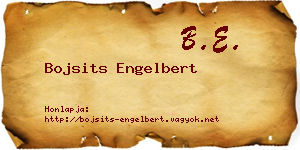 Bojsits Engelbert névjegykártya